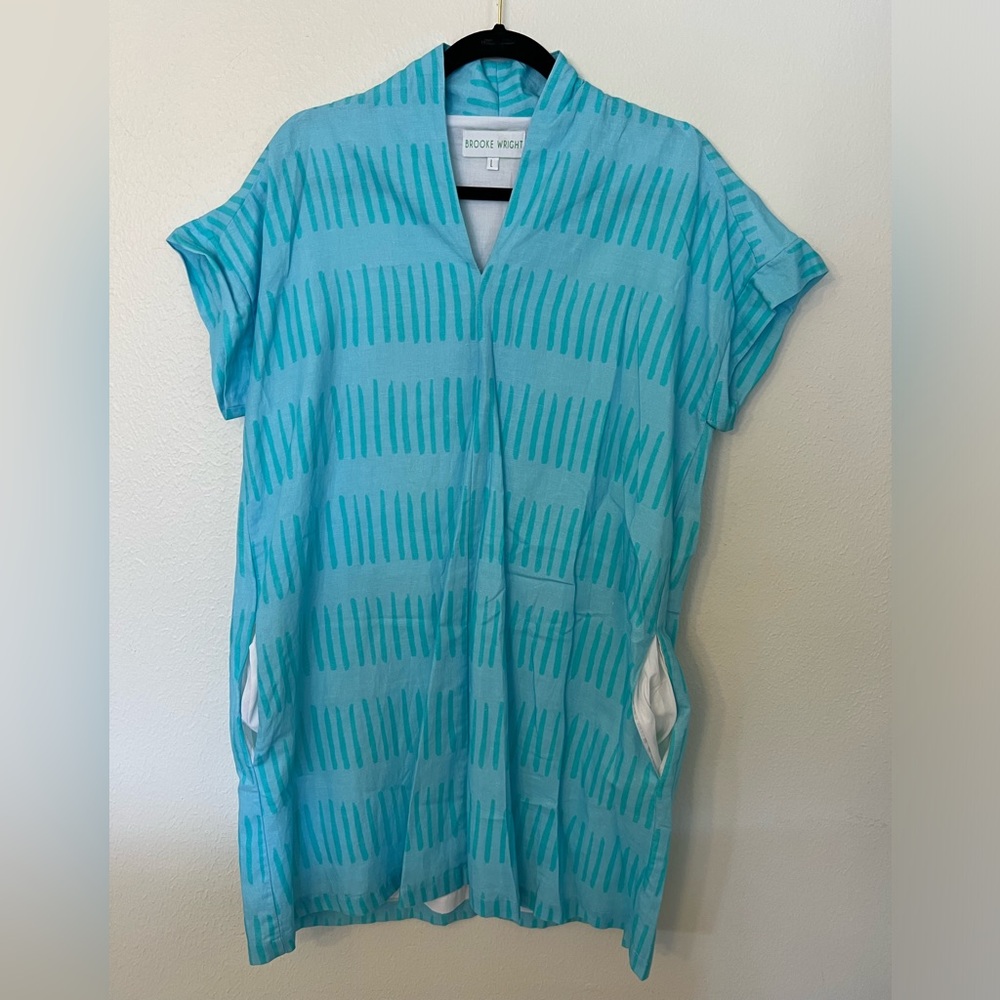 Brooke Wright Blue Pattern Dress - image 1